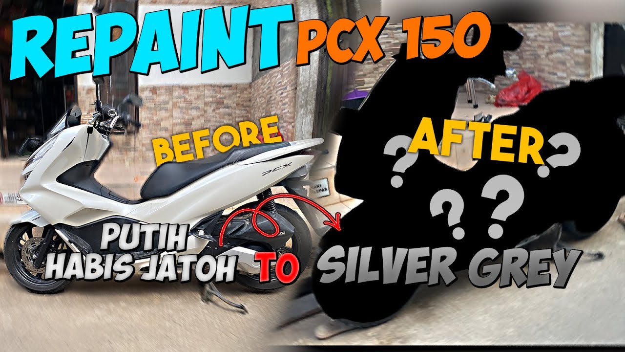 Repaint Motor Jatuh | PCX 150 Putih Jadi Silver Grey – Kenny Paint Samarinda