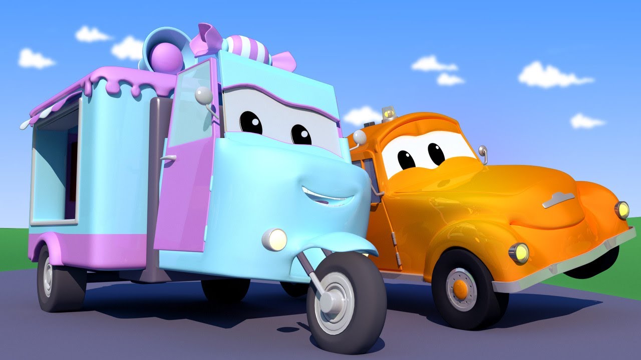 Tom, o caminhão de reboque -  Carrie é atingida por uma bola de beisebol -  Desenhos Animados 🚗