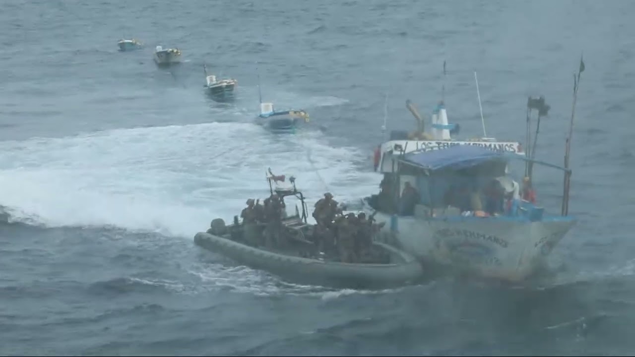 U.S. Marines and Sailors send a 'Los Choneros' Narco Boat to the Bottom of the Pacific