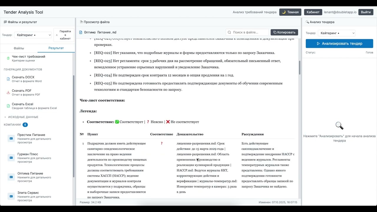 ИИ для тендеров за 1 минуту