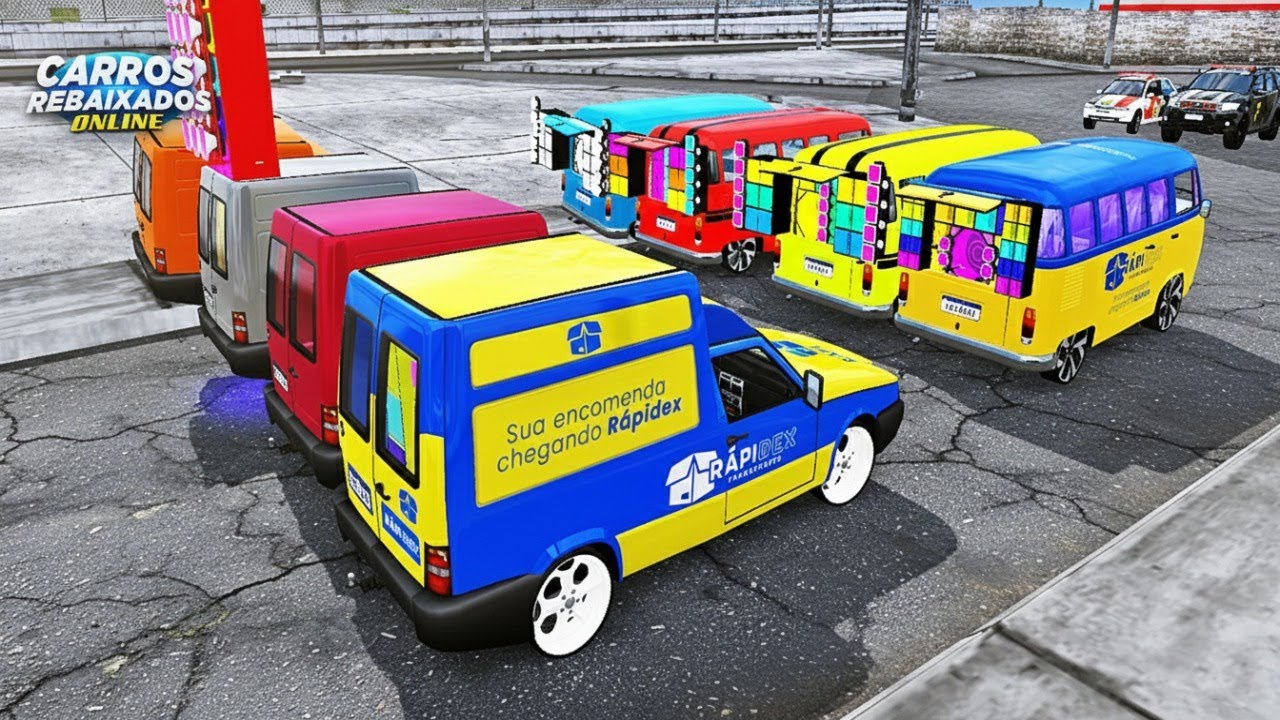 CARROS REBAIXADOS ONLINE | ROLE DAS FIORINO vs KOMBI PAREDÃO E AS VIATURAS CERCARAM  !