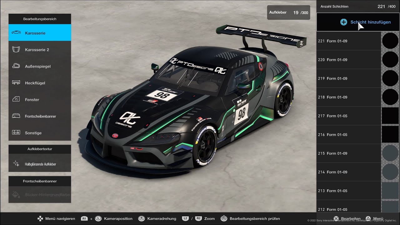 PTDesigns - Toyota GR Supra Racing Concept GT3 - Gran Turismo 7 - Livery Editor