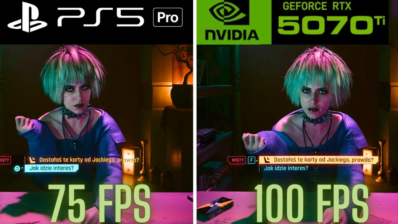 RTX 5070Ti vs PS5 PRO Cyberpunk 2077 GRAPHIC & FPS COMPARISON 4K