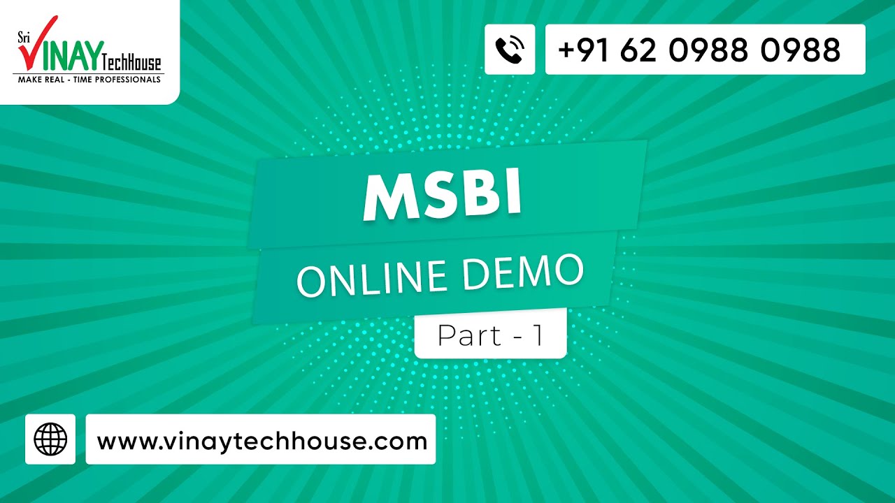 MSBI Demo - Part 1 - Vinay Tech