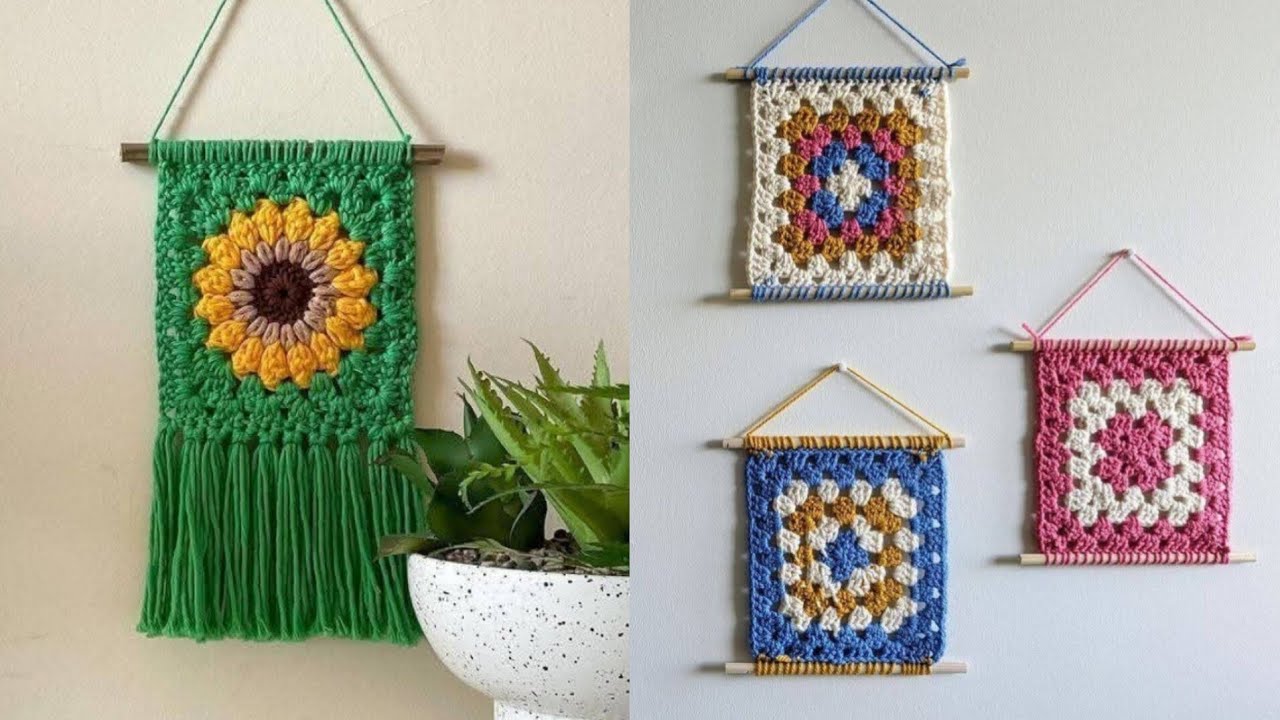 How to Make Amigurumi Granny Square Wall Hangings ll