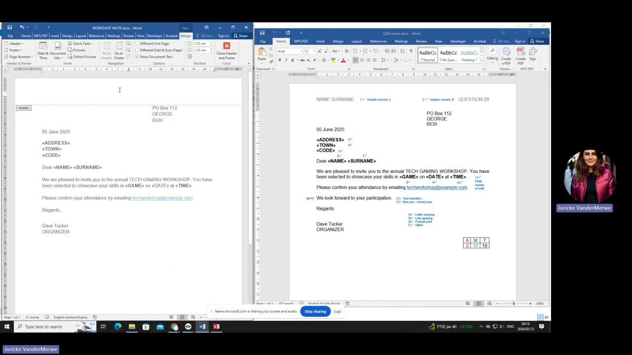 MailMerge Practical