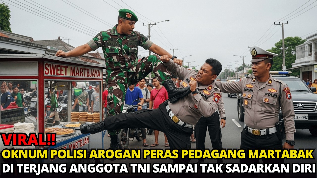 VIRAL‼️ POLISI SOMBONG APES FITNAH PEDAGANG KAKI 5! KAPTEN TNI TURUN TANGAN, OKNUM BONYOK DI TEMPAT!
