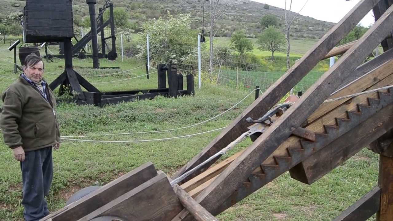 prueba disparo lithobolos Alejandro Magno en Trebuchet Park
