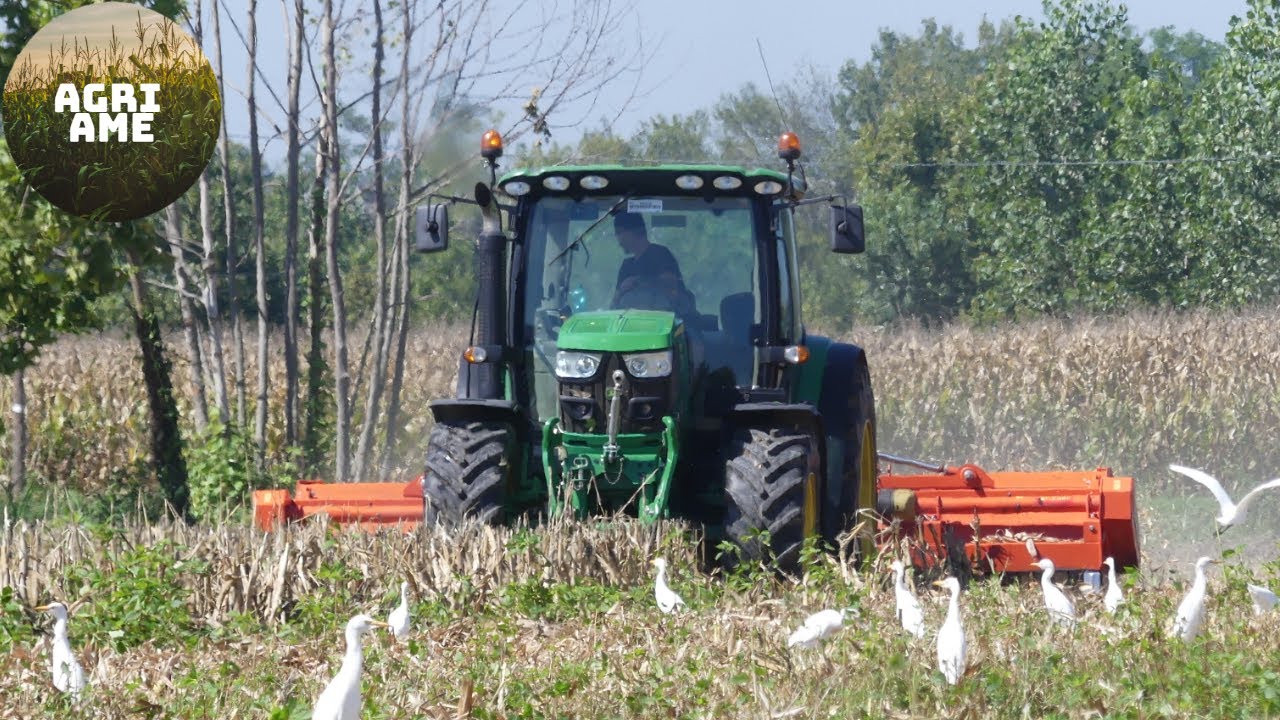 Trinciatura stocchi 2020 | John Deere 6105R + Tierre 5 metri | Azienda Agricola Toninelli