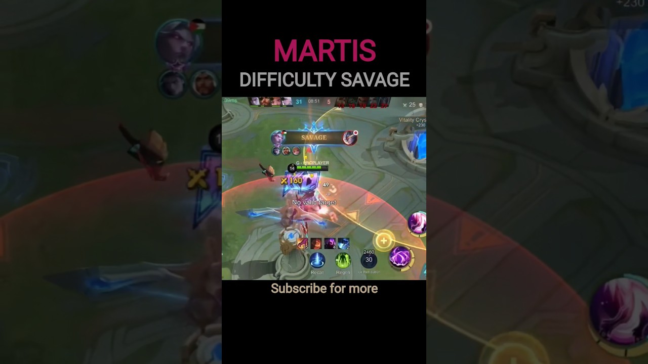 🤯WATCH THIS- DIFFICULT SAVAGE BY MARTIS GAMEPLAY 2025🔥#mobilelegends #mlbb #martis