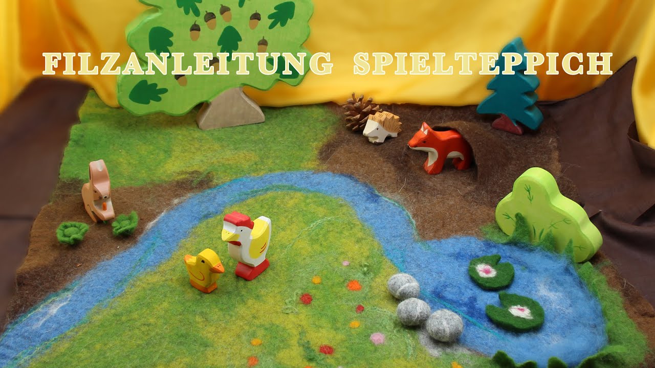 Filzanleitung: DIY Gefilzter Spielteppich - Spielzeug / felting