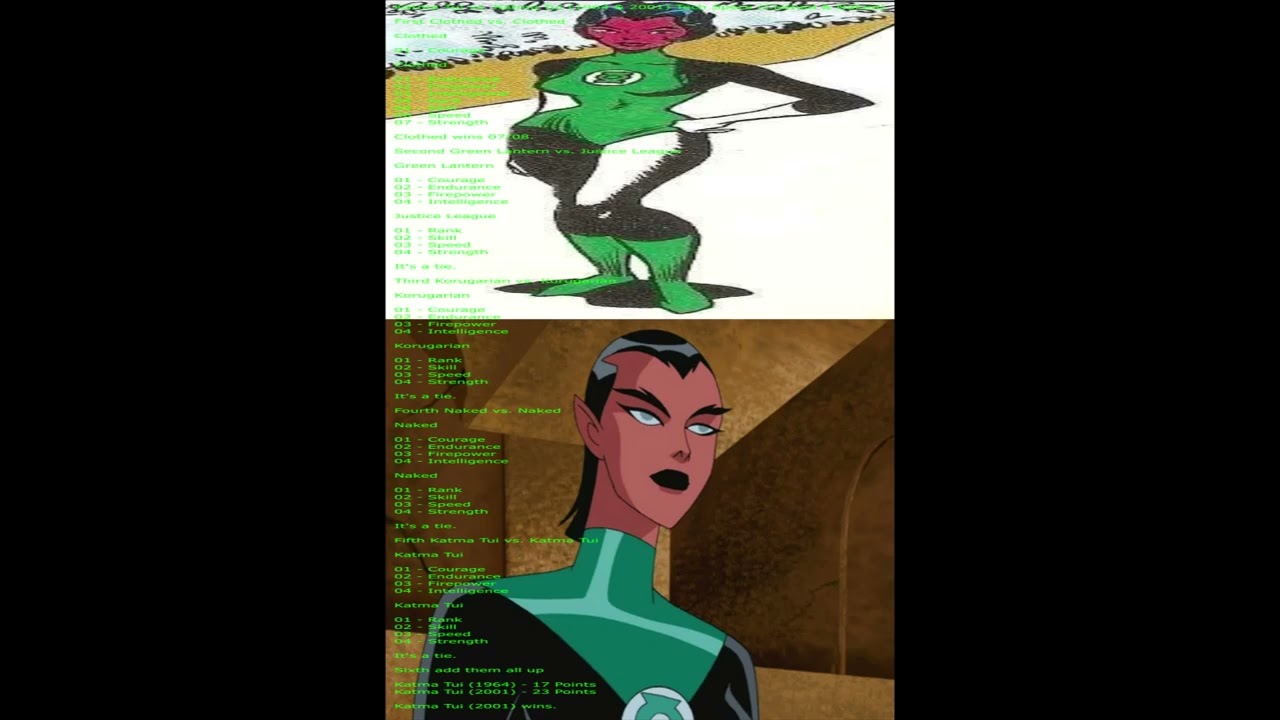Katma Tui vs. Katma Tui (1964 & 2001) Tech Specs (Clothed & Naked) Art by  J.A. Ealy (AAP)