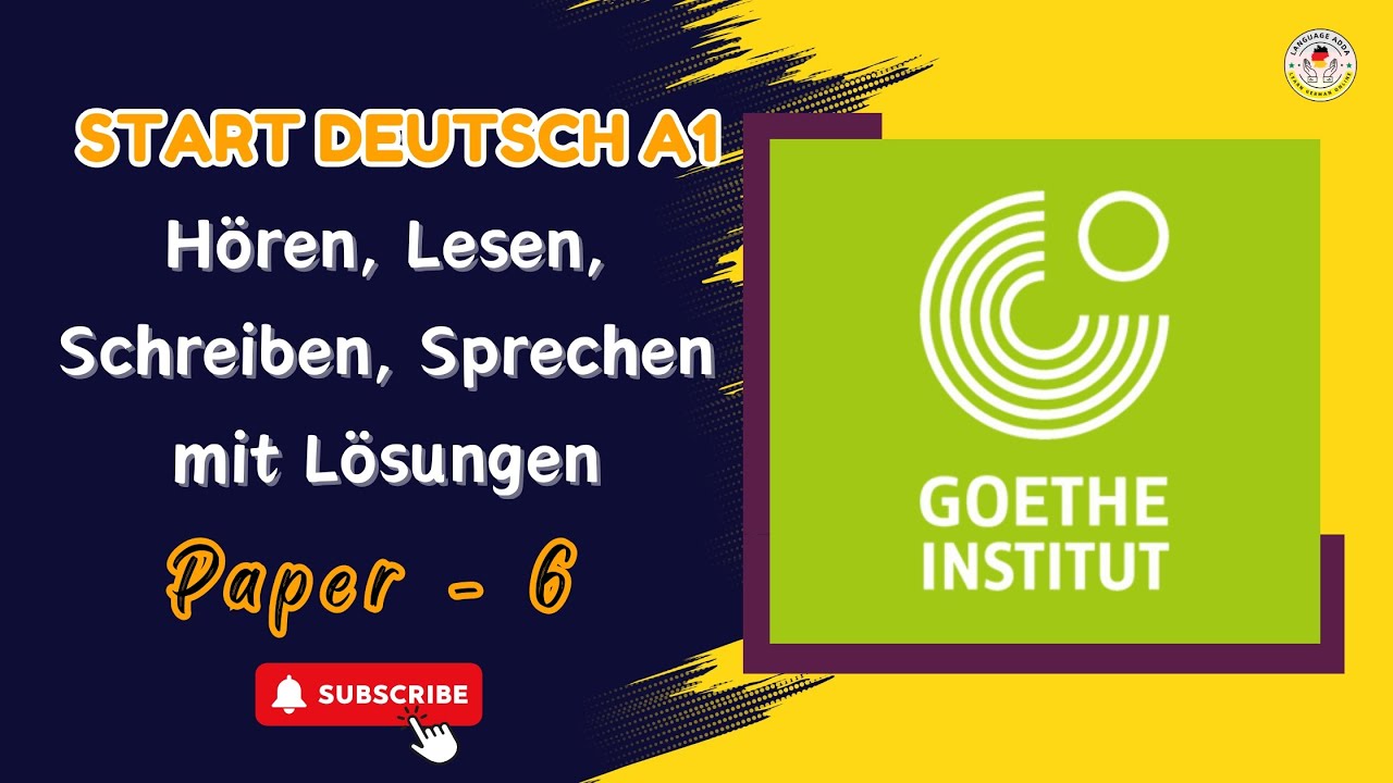 Start Deutsch A1 Exam || Paper - 6 || Hören, Lesen, Schreiben, Sprechen mit Lösungen
