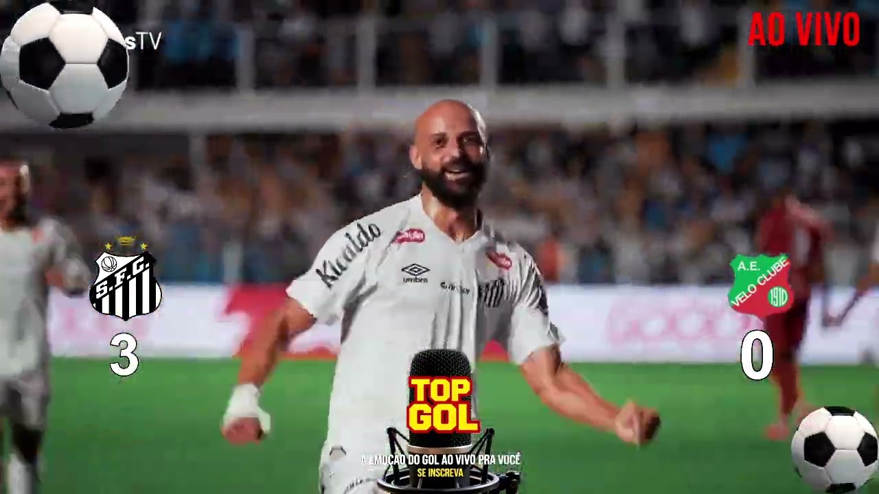 VEJA OS GOLS DE SANTOS 6 X 0 VELO CLUBE NA NARRAÇÃO TOP GOL !!!
