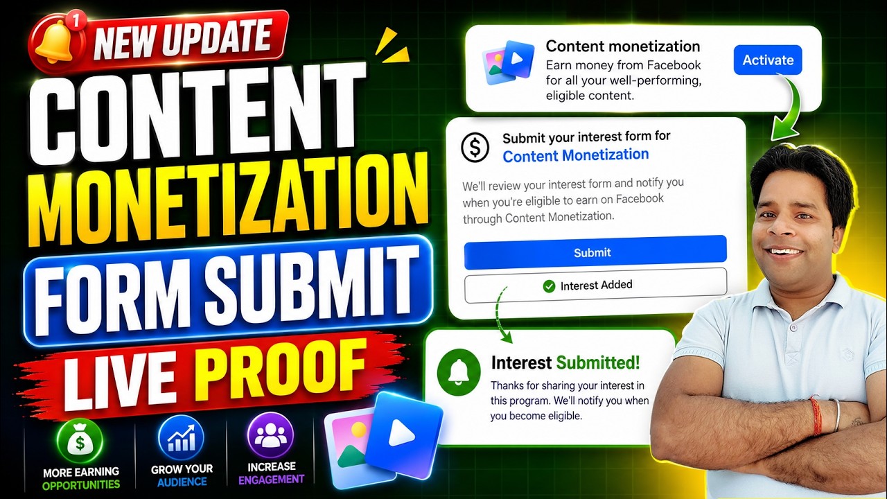 New Update🎉Facebook Content Monetization Submit Interest Form Step By Step 2026