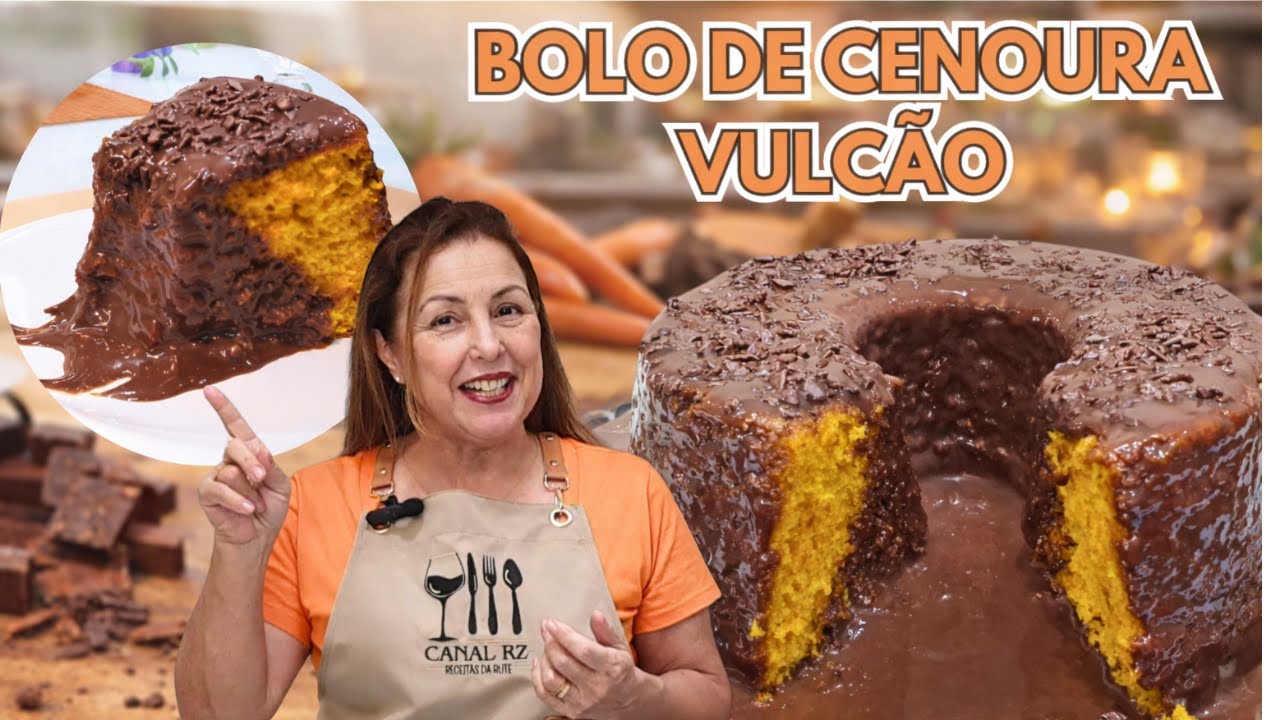 BOLO DE CENOURA VULCÃO: Receita Irresistível com Chocolate