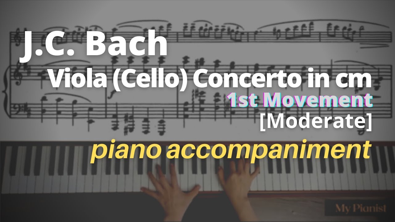 J.C.Bach - Viola (Cello) Concerto in cm, 1st Mov: Piano Accompaniment [Moderate]