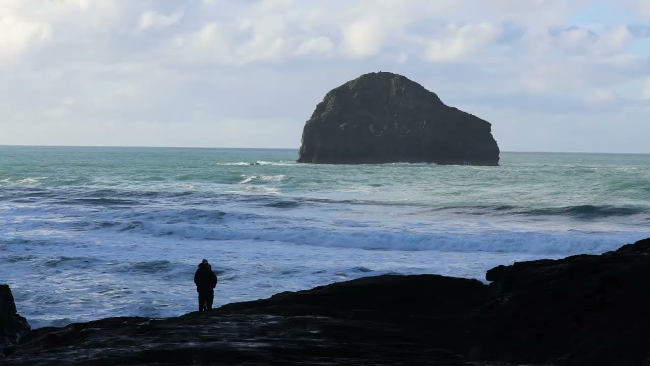 A view from Trebarwith Strand, Cornwall.