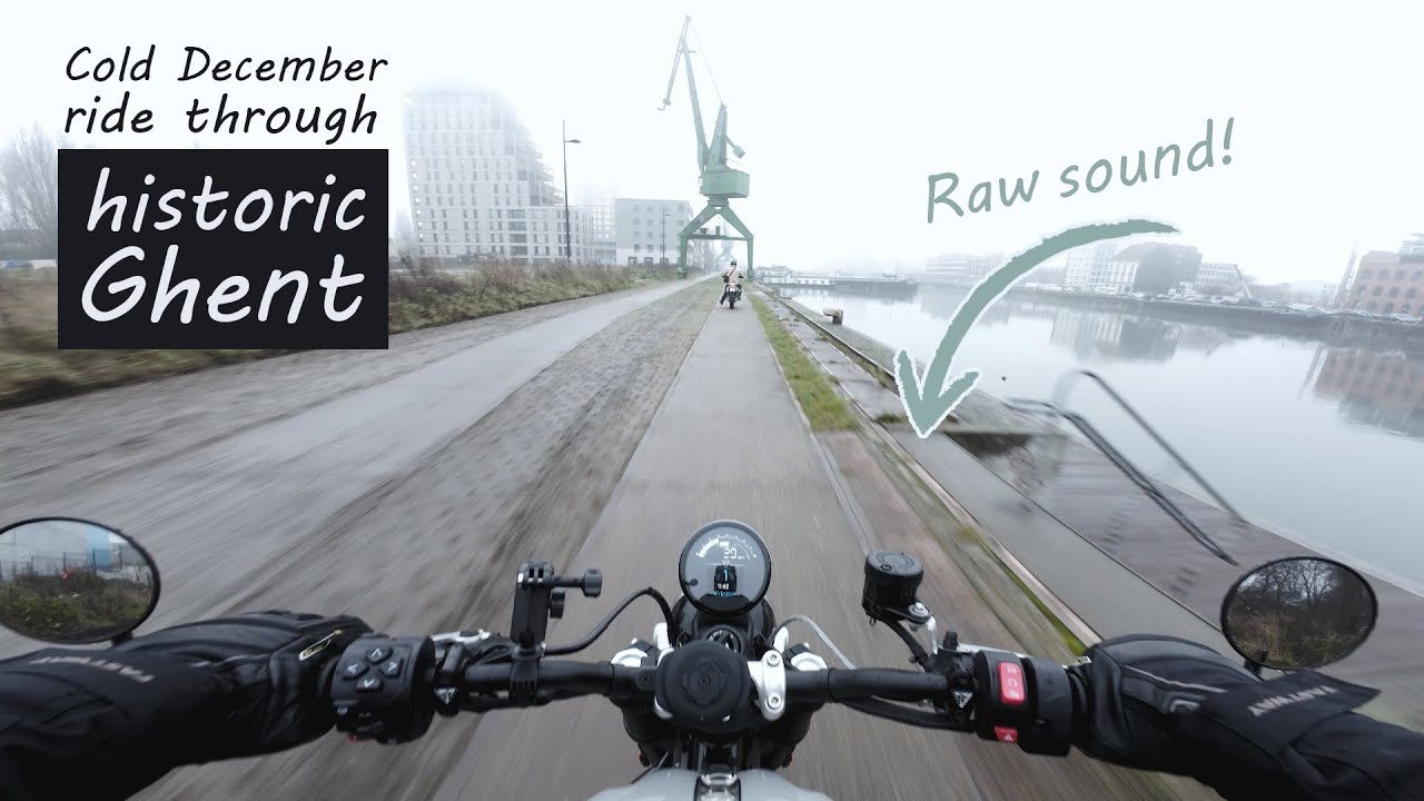 Cold December ride through historic Ghent | Triumph Scrambler 1200x | Raw Sound