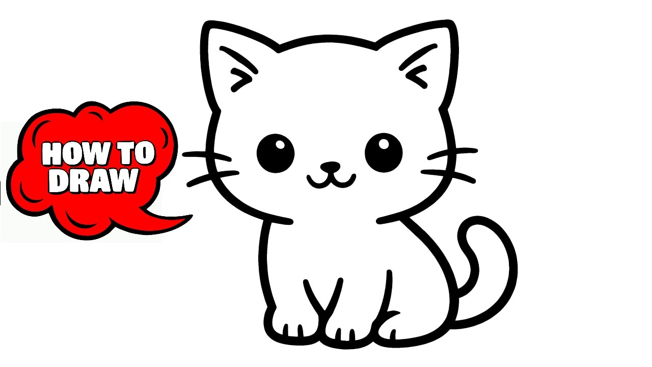 How to Draw a Kitten Easily 🐱 | Simple & Cute Kitten Drawing Tutorial