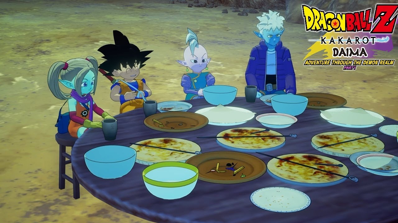Look at all this tasty food! Kakarot Daima DLC