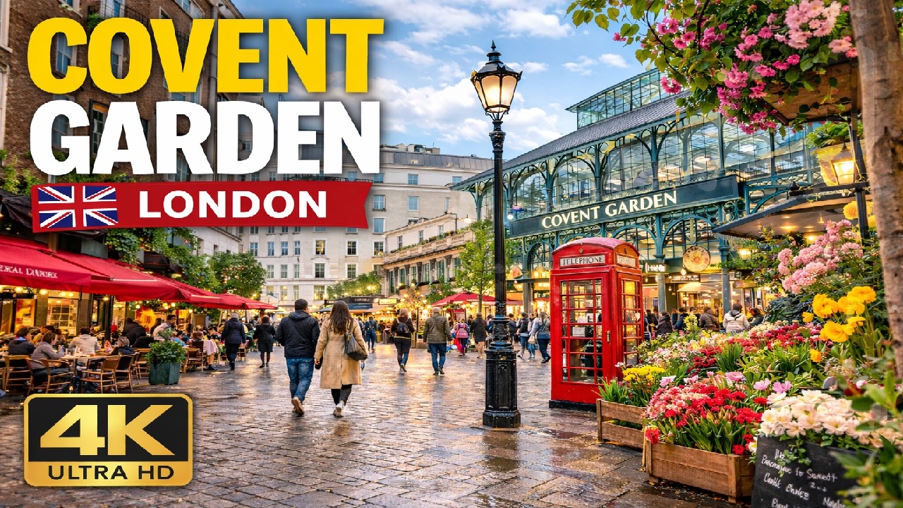 COVENT GARDEN London Walking Tour 🇬🇧 | Busy Afternoon Streets & Market | 4K