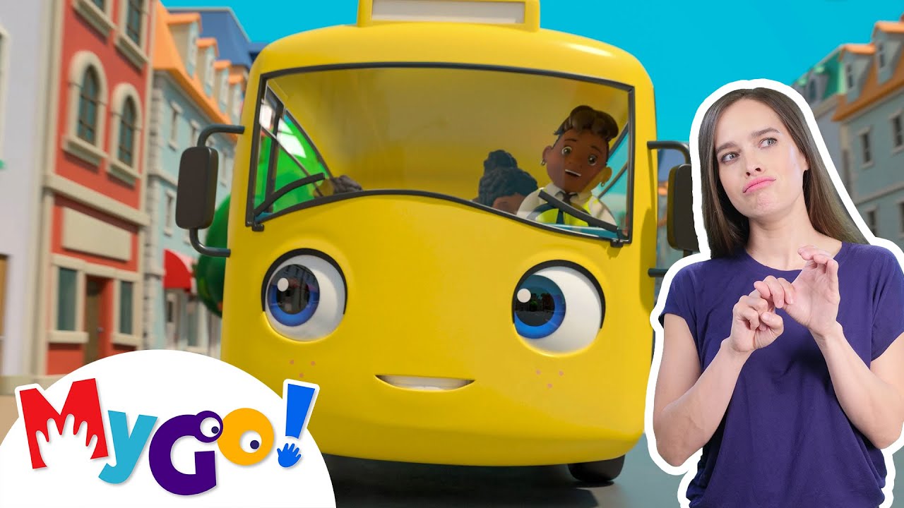 School Bus Song | MyGo! Sign Language For Kids | Lellobee Kids Songs