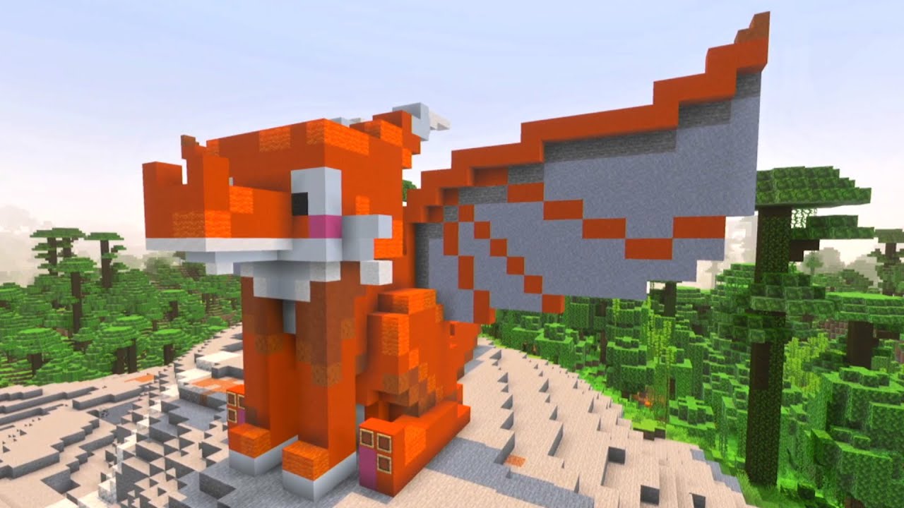 How to build a cute Fox Dragon | Dragon Cub | Minecraft Tutorial