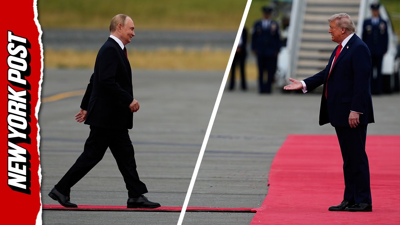 Trump Greets Putin with Alpha Male Handshake Ahead of Alaska Meeting
