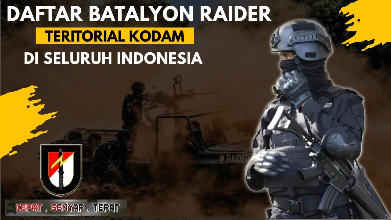 Daftar Batalyon Raider Teritorial Kodam di Seluruh Indonesia