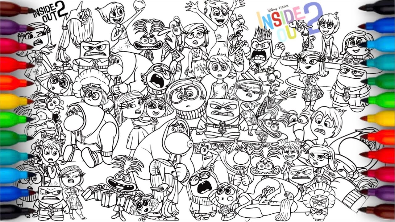Inside Out 2 Coloring Pages Mix | How to COLOR all Characters Emotion | Satisfying Colouring | NCS