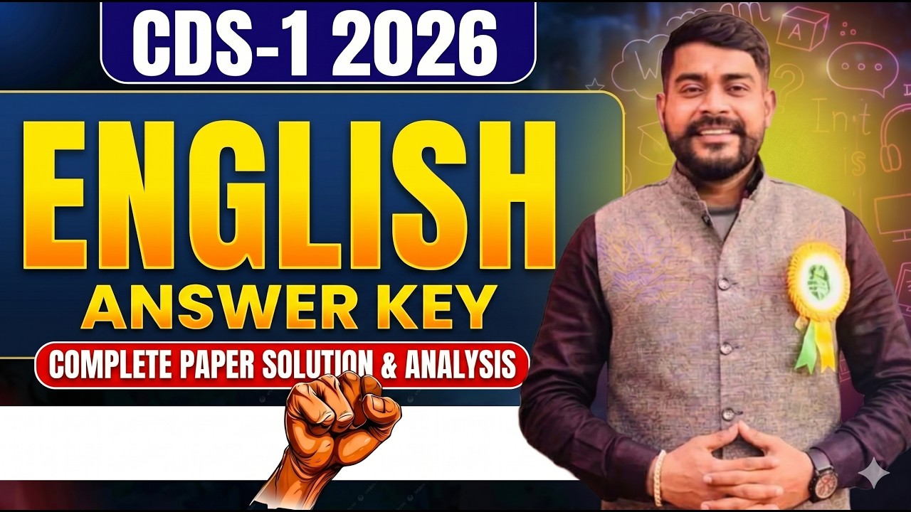CDS 1 2026 English Answer Key | Complete Detailed Explanation #upsc