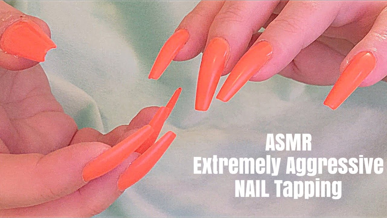 ASMR Extremely Aggressive Nail Tapping-Long Nails (No Talking)