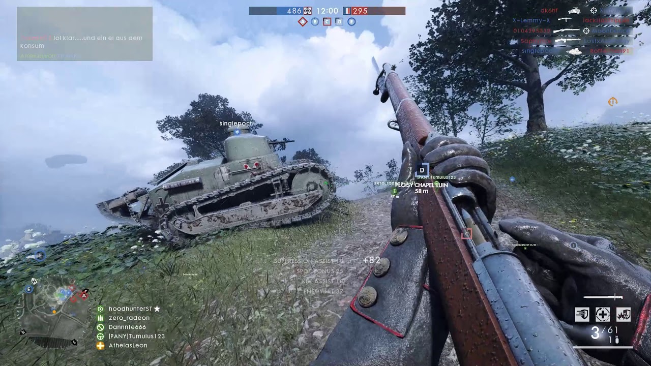 No Commentary Battlefield 1: Soissons Close Game with General Liu Rifle