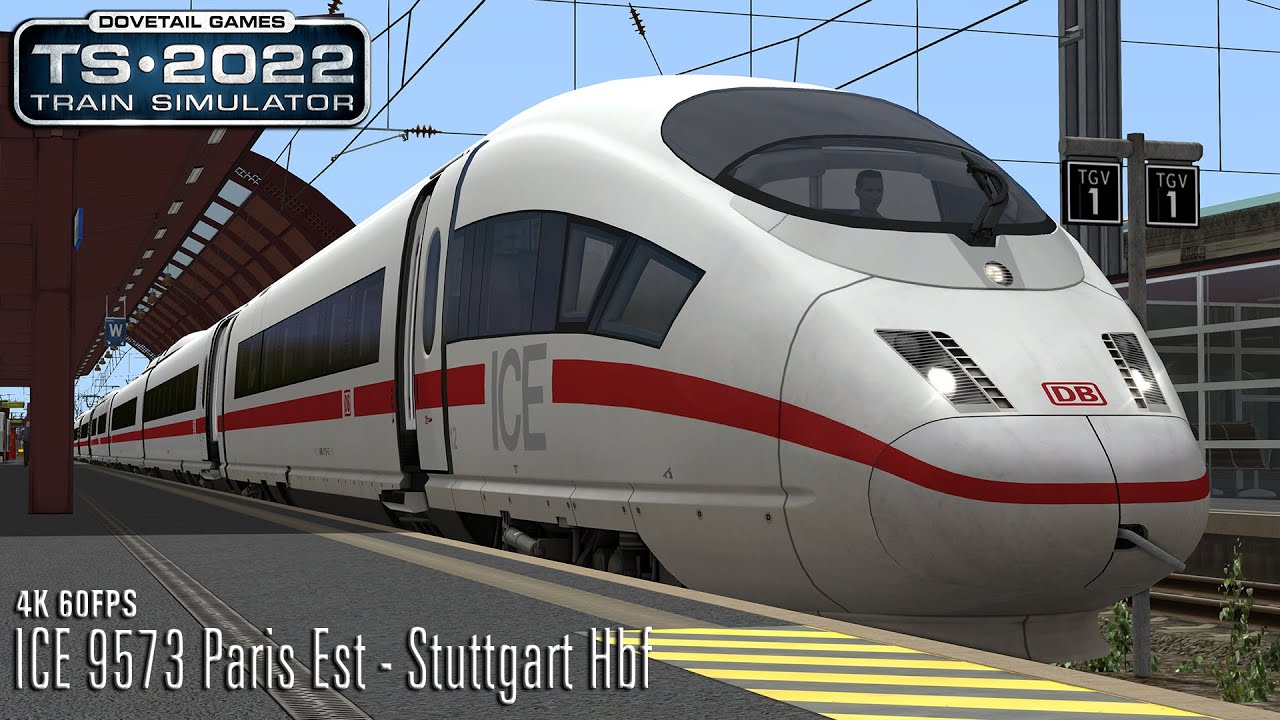 ICE 9573 Paris Est - Stuttgart Hbf - Bahnstrecke Strasbourg - Karlsruhe - BR 406 ICE 3M - TS 2022