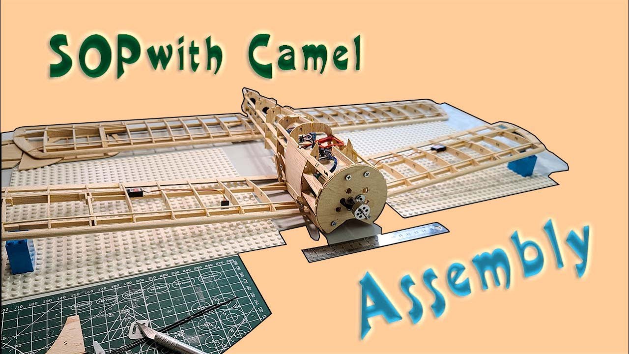 06 Guillows Sopwith Camel Assembly - balsa RC Conversion model 801. Time-lapse.