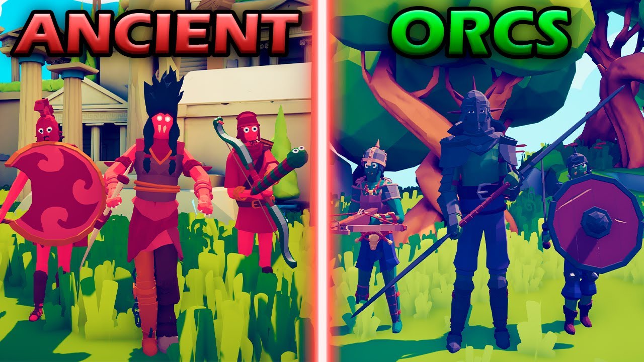 ANCIENT TEAM vs ORCS TEAM - Totally Accurate Battle Simulator TABS