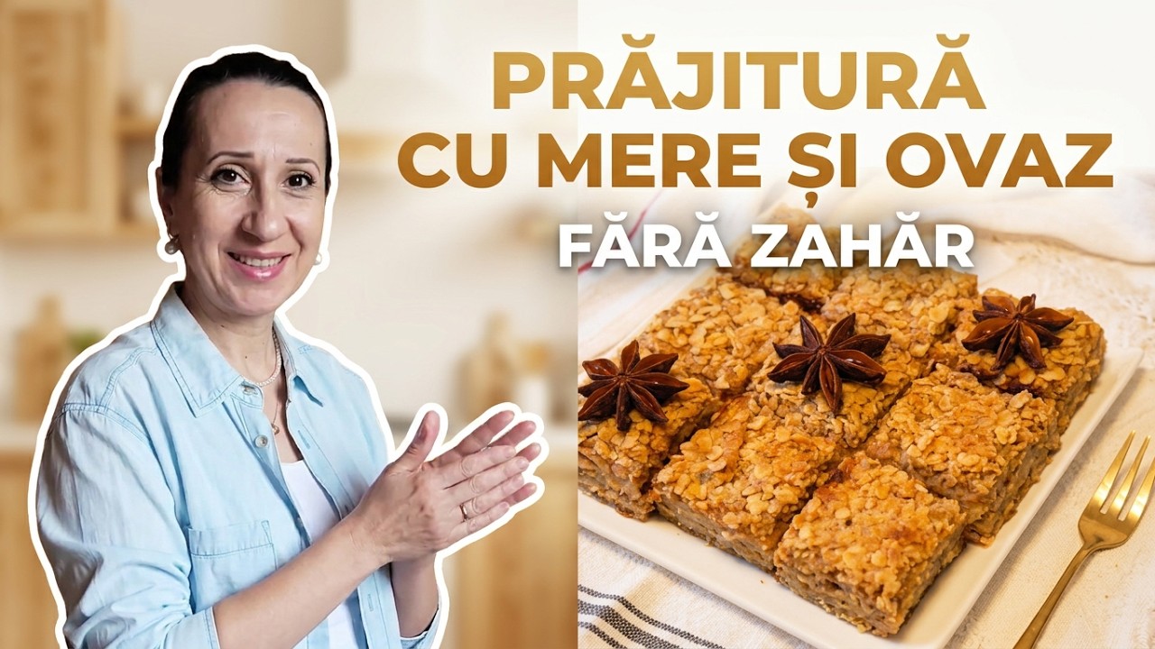 PRAJITURA CU MERE SI OVAZ - FARA ZAHAR si FARA OU