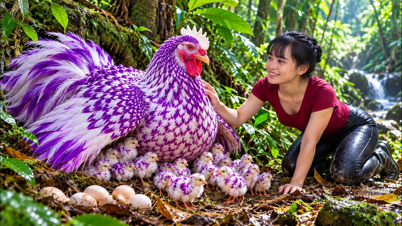 Harvesting Many Wild  of Mature Chickens, Chicken Eggs - Selling at the Market