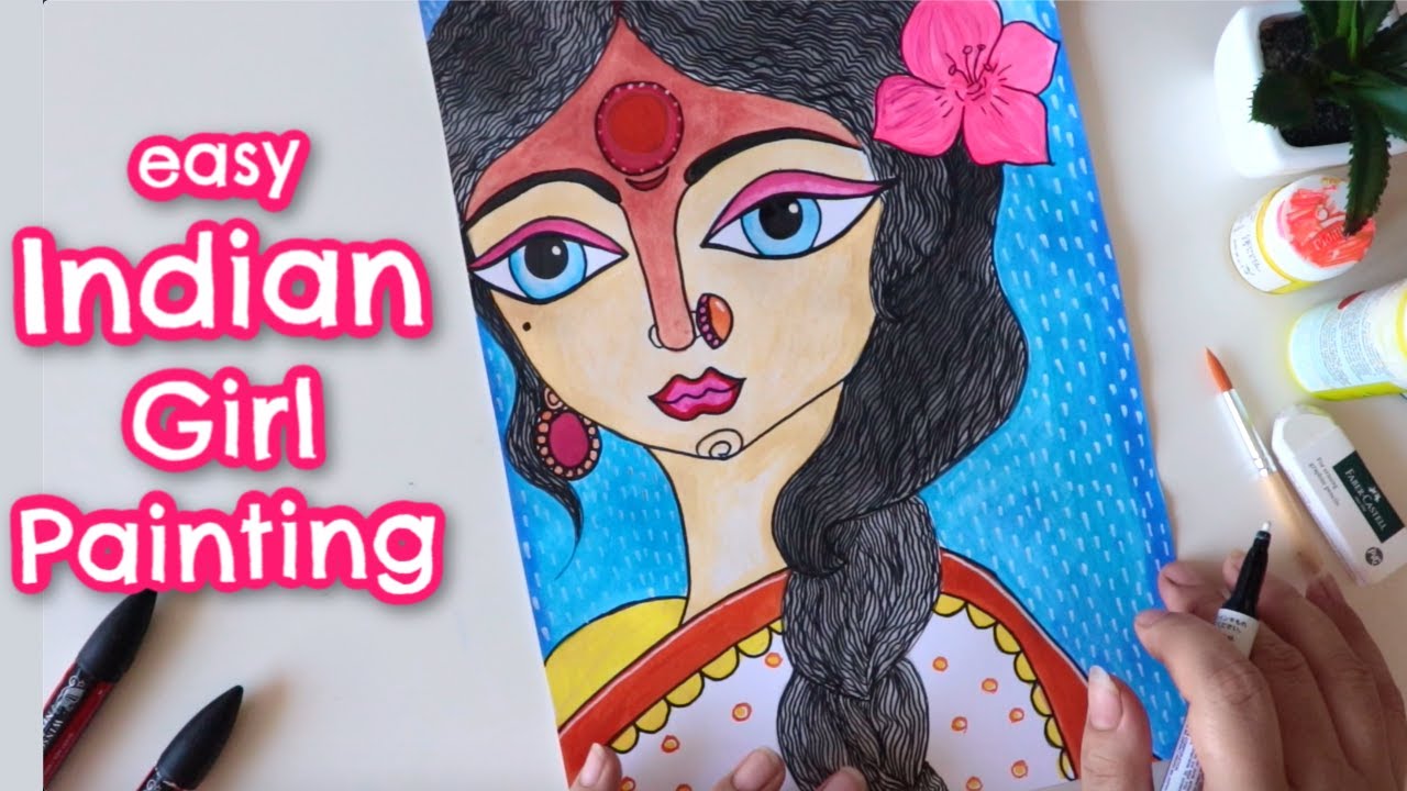 Easy Modern Art Painting/ Painting Indian Lady