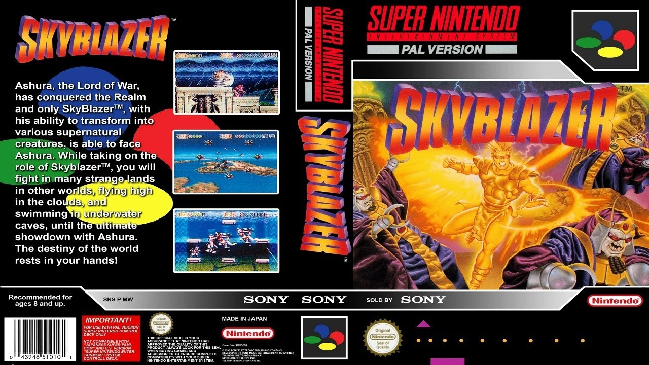 Super Nintendo Snes 16 bit Sky Blazer Прохождение