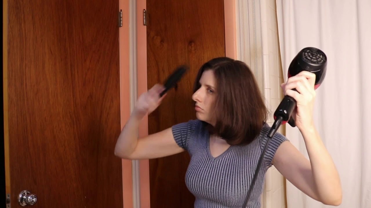 Blow drying my Shoulder Length Hair, No Talking!