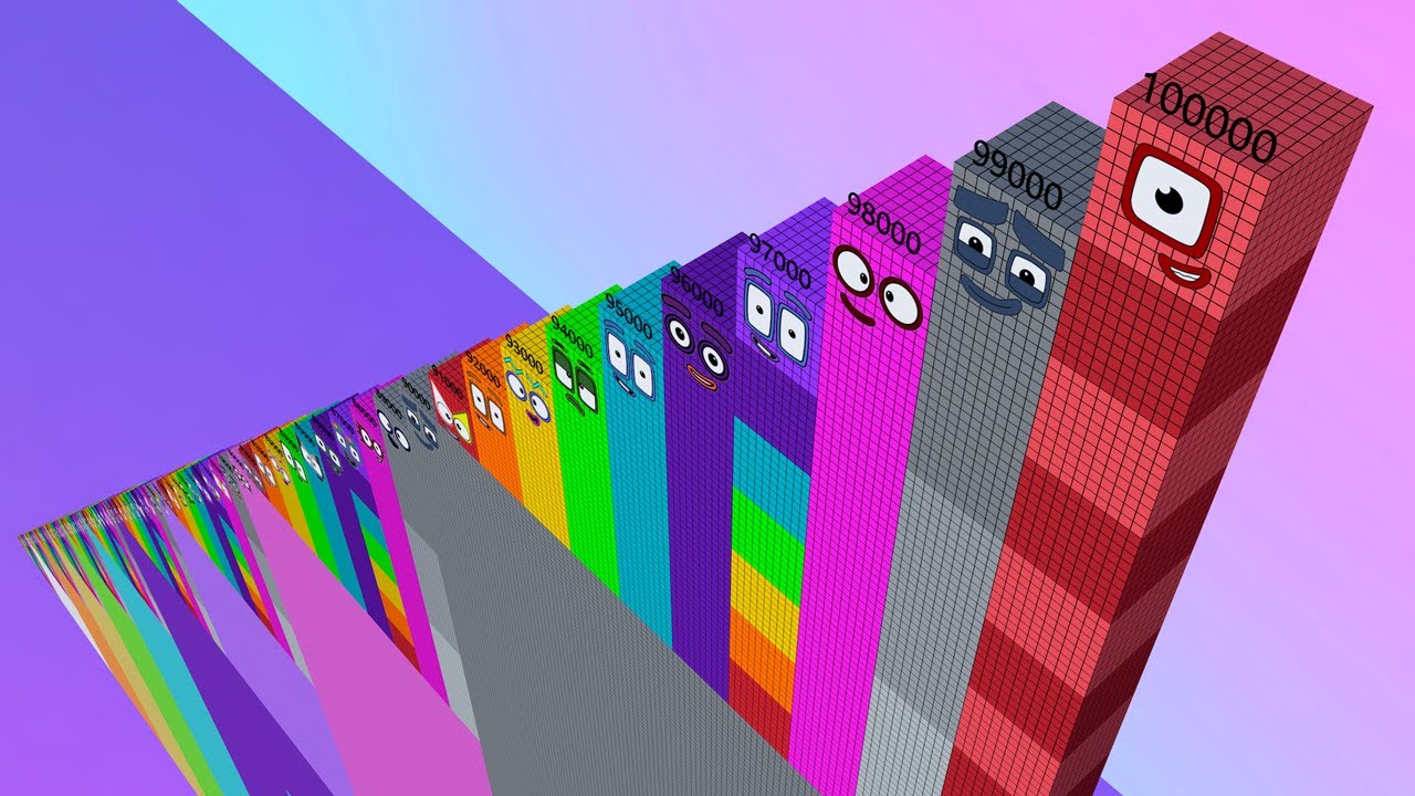 Numberblocks Step Squad от 1000 до 100 000 САМЫХ БОЛЬШИХ. Учимся считать. Кубики с числами 100 000.
