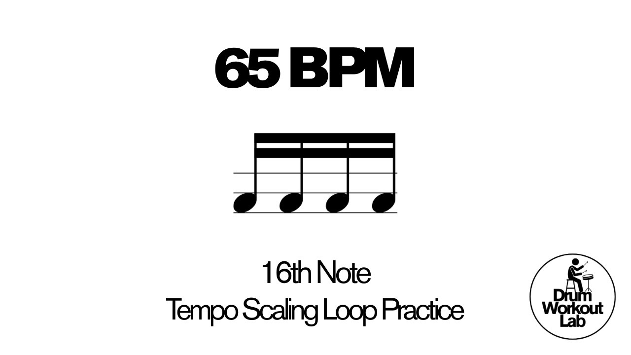 16th Note Drum Exercise | 1 e & a | 65 BPM | Drum Loop