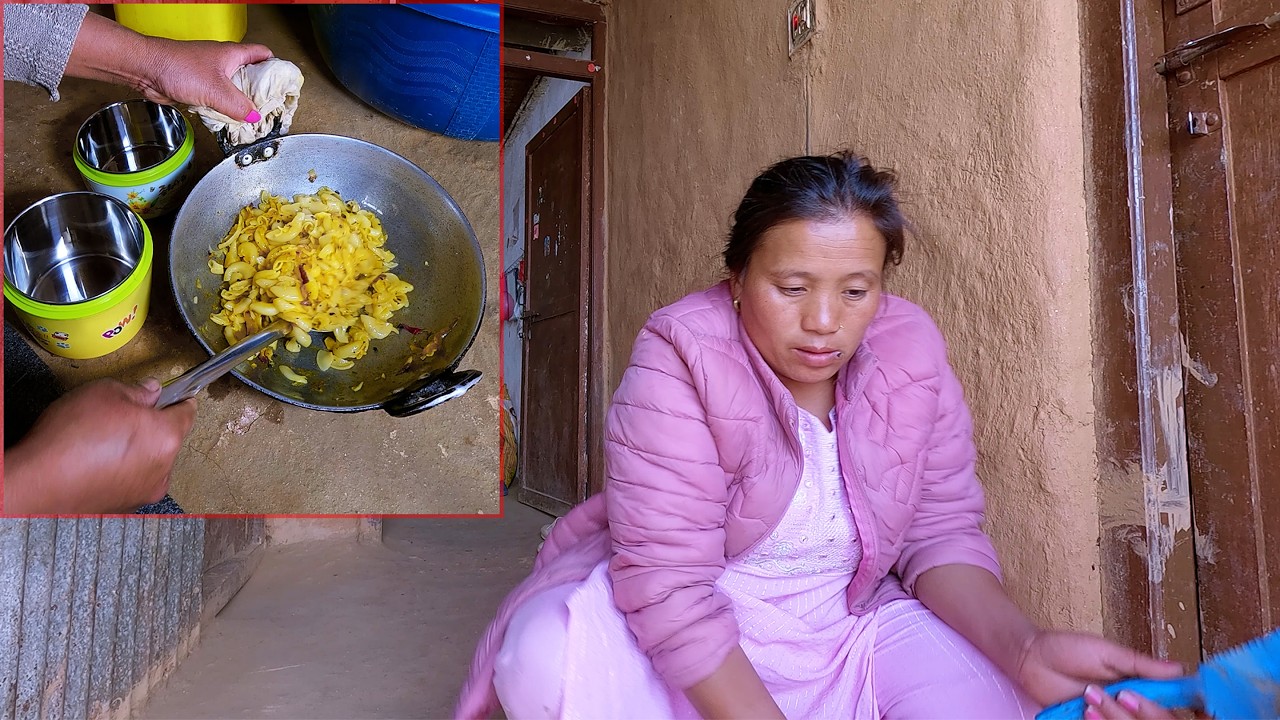 sarmila prepares tiffin box for children || a village mother Sarmila Rai || Bhumi village family ||
