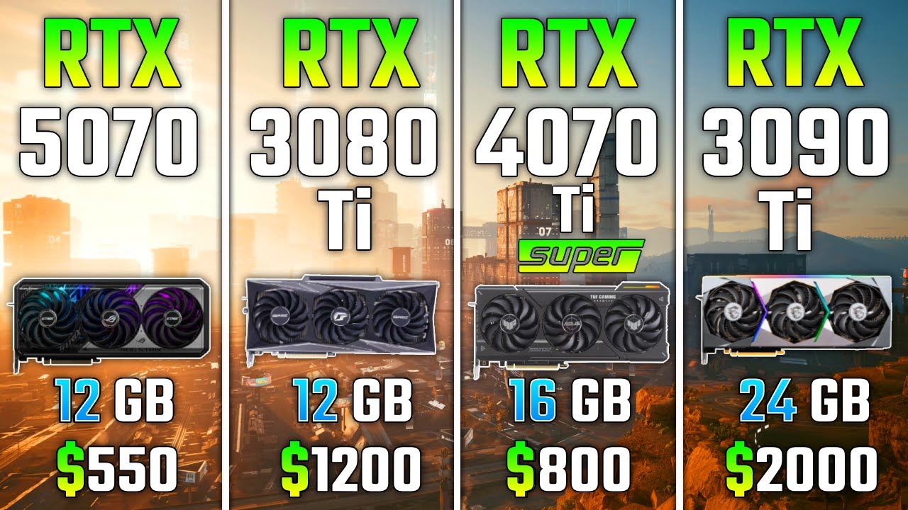RTX 5070 vs RTX 3080 Ti vs RTX 4070 Ti SUPER vs RTX 3090 Ti | Test in 7 Games