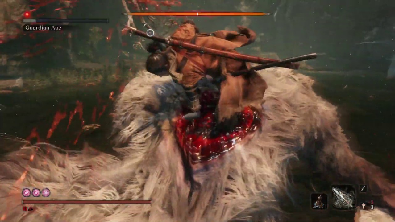 Sekiro: Road to 99 attack power: (93 - 94): Guardian Ape