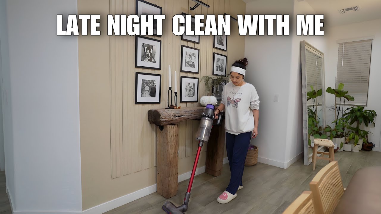 LATE NIGHT CLEANING WITH ME entire house deep cleaning, motivation & relaxing