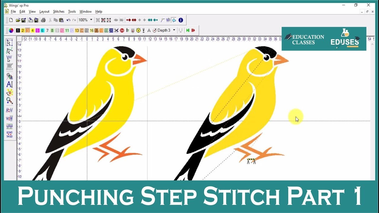 How to Draw/Punch Step(Filling) Stitch Part 1