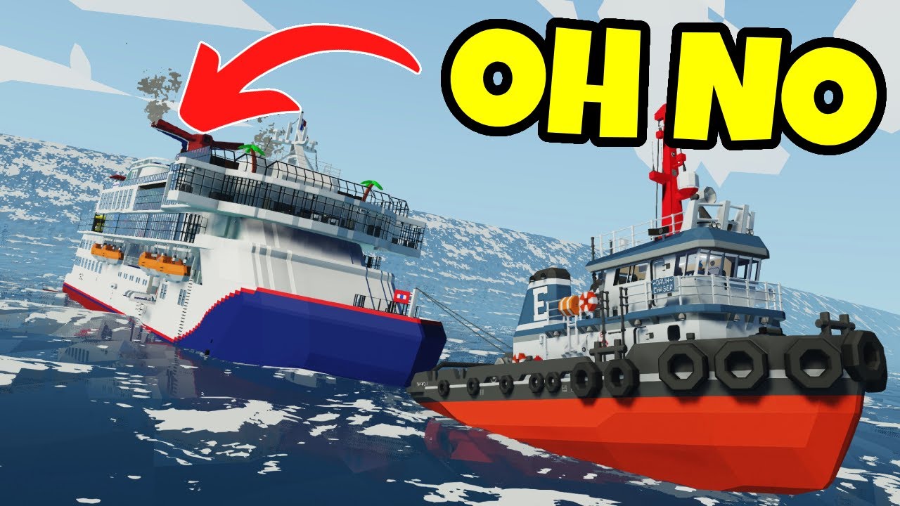 Towing a CRUISE SHIP In a TSUNAMI In Stormworks!